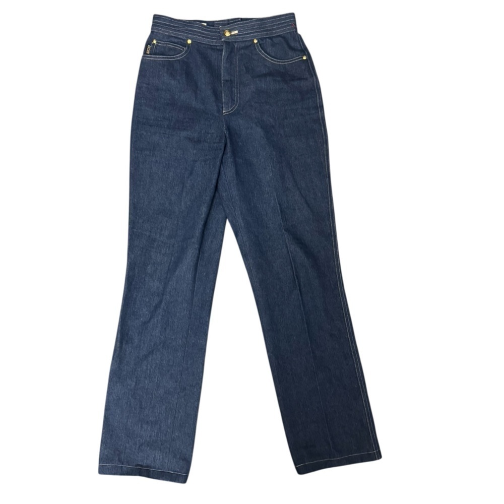Escada Dark Blue Straight Leg Jeans Size 36 or 6